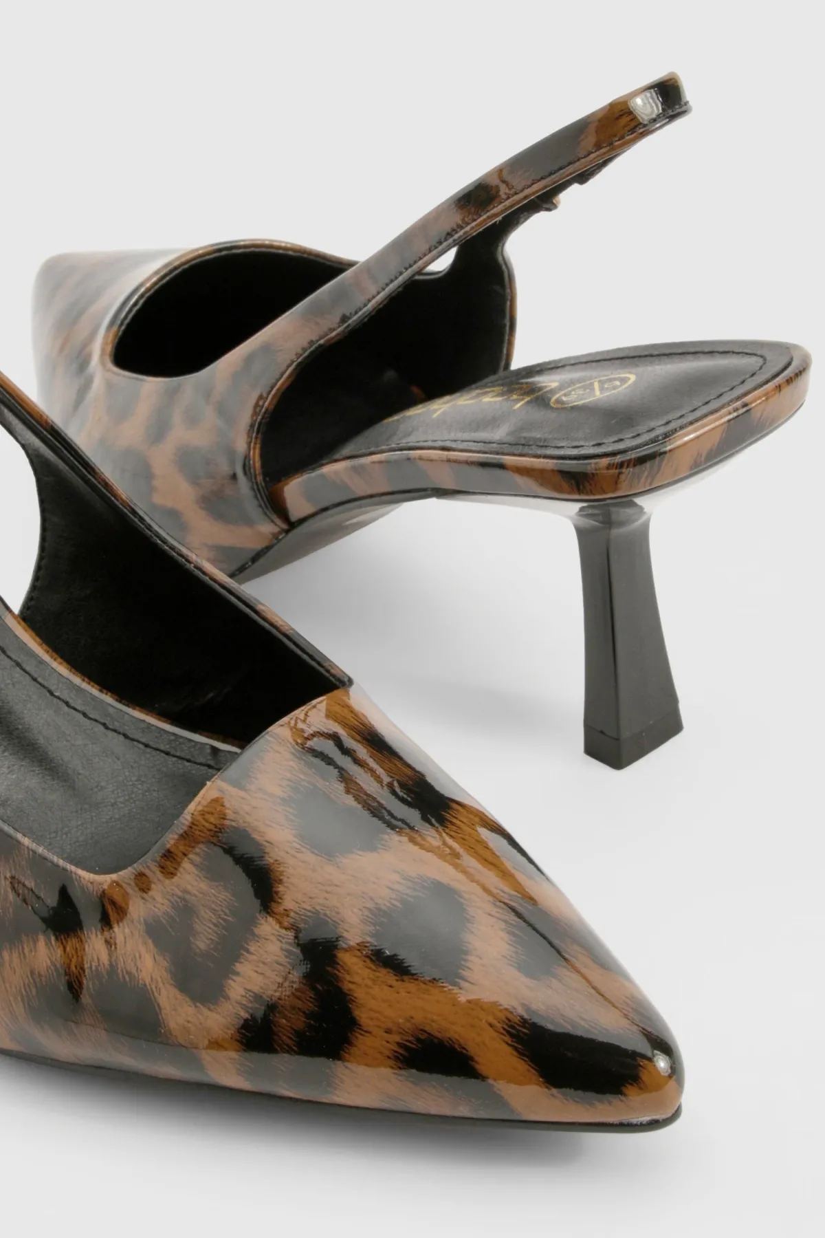 boohoo Escarpin bas à bride arrière style pour la ville< Imprimé Léopard|Chaussures À Talons