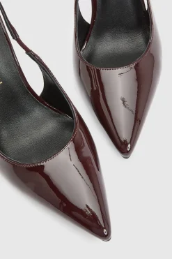 Escarpin À Bride Arrière En Cuir Effet Croco Avec Talon