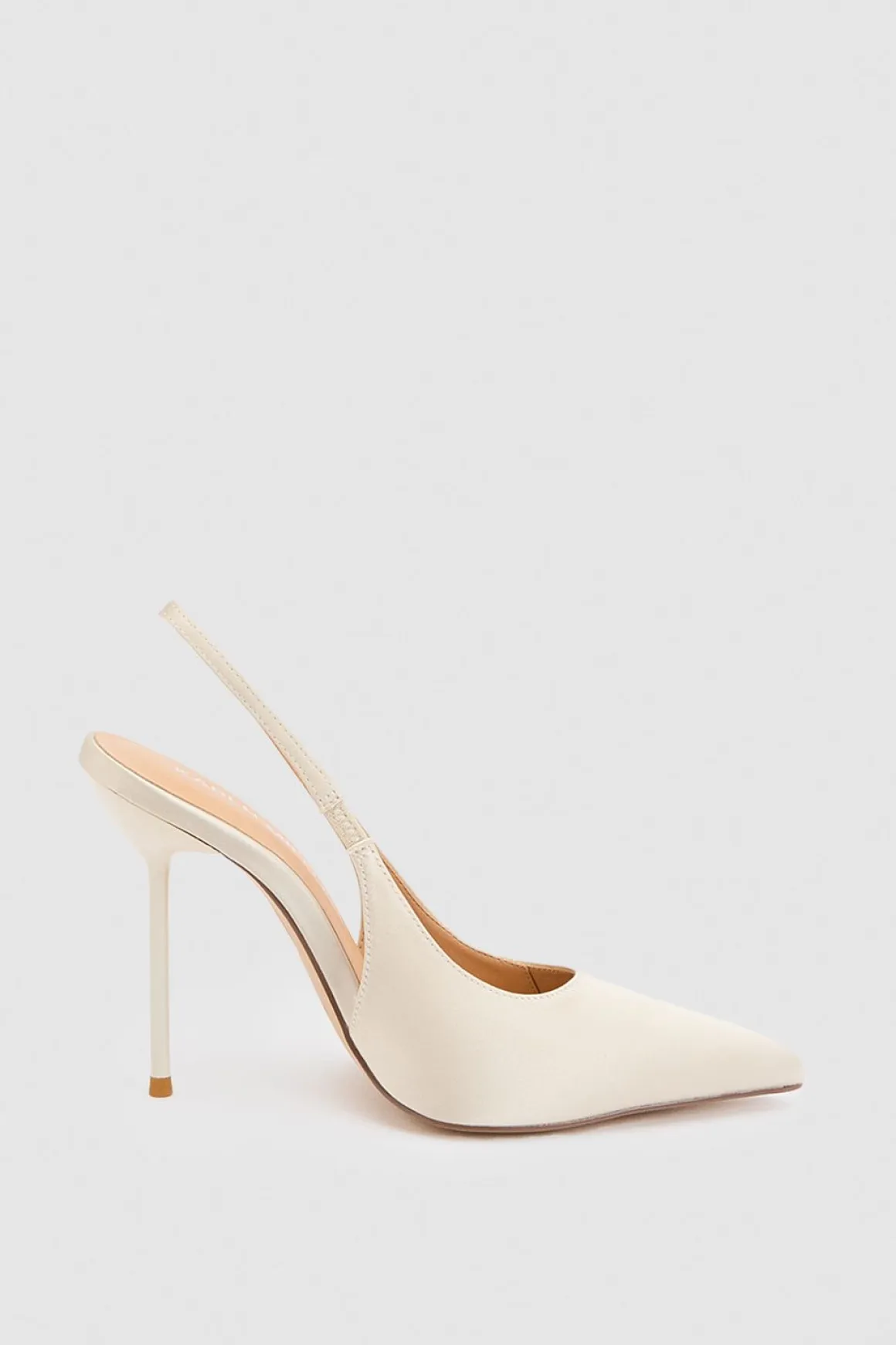 Escarpin À Bride Arrière En Satin Avec Talon