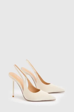 Escarpin À Bride Arrière En Satin Avec Talon