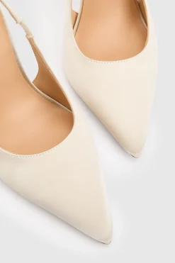 Escarpin À Bride Arrière En Satin Avec Talon