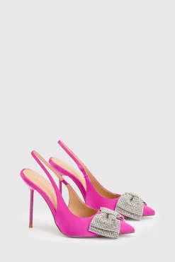 KarenMillen Escarpin À Bride Arrière À Talon Avec Nœud Orné De Satin< Chaussures Festives|Chaussures À Talons