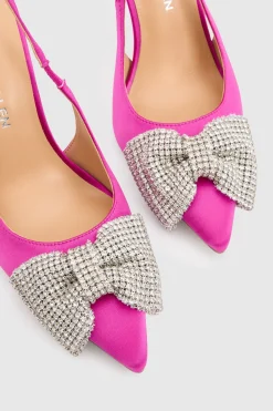 KarenMillen Escarpin À Bride Arrière À Talon Avec Nœud Orné De Satin< Chaussures Festives|Chaussures À Talons
