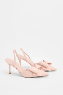 Escarpins À Bride Arrière Avec Détail Nœud Surdimensionné
