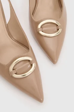 Escarpins À Bride Arrière Avec Détail Métallique Et Talon Aiguille Haut