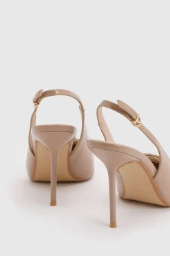 Escarpins À Bride Arrière Avec Détail Métallique Et Talon Aiguille Haut