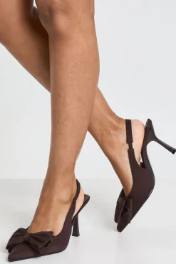 Escarpins À Bride Arrière Avec Nœud Surdimensionné À Talons Hauts