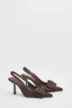 Escarpins À Bride Arrière Avec Nœud Surdimensionné À Talons Hauts