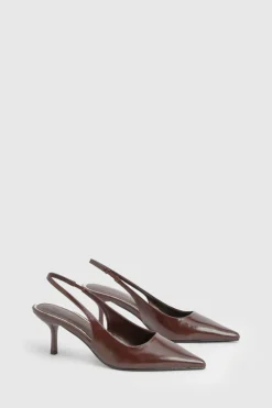 boohoo Escarpins À Bride Arrière Coupe Large< Looks Chocolat|Chaussures À Talons