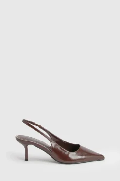 boohoo Escarpins À Bride Arrière Coupe Large< Looks Chocolat|Chaussures À Talons
