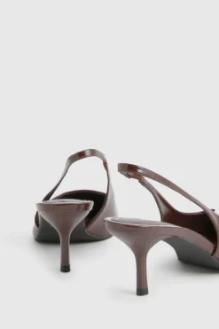 boohoo Escarpins À Bride Arrière Coupe Large< Looks Chocolat|Chaussures À Talons