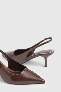 boohoo Escarpins À Bride Arrière Coupe Large< Looks Chocolat|Chaussures À Talons