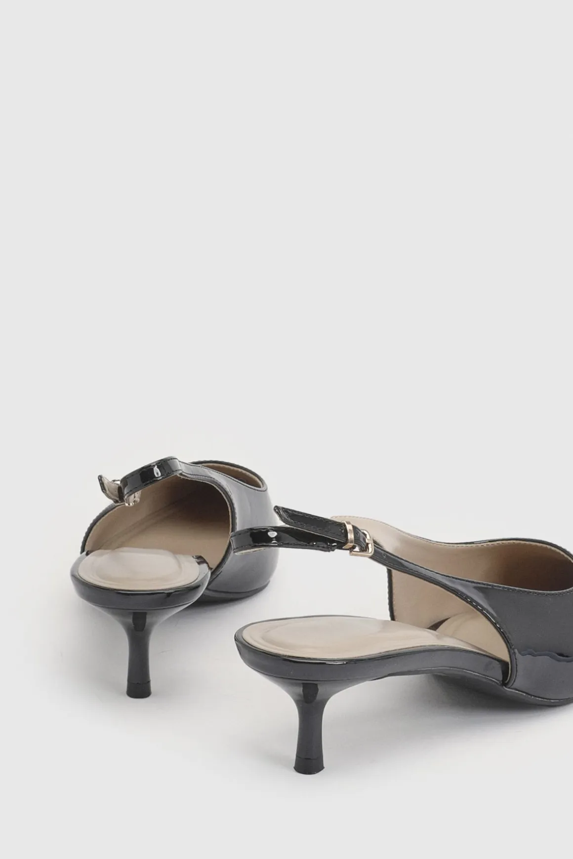 Escarpins À Bride Arrière Jess En Synthétiquecuir Verni À Petit Talon