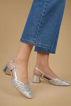 Escarpins À Bride Arrière Katelynn En Synthétiquecuir Tressé À Talon Bloc
