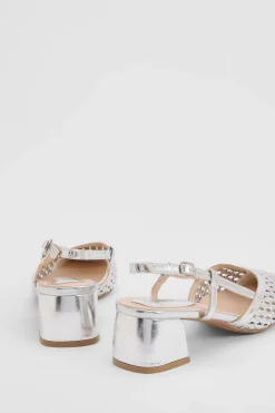Escarpins À Bride Arrière Katelynn En Synthétiquecuir Tressé À Talon Bloc
