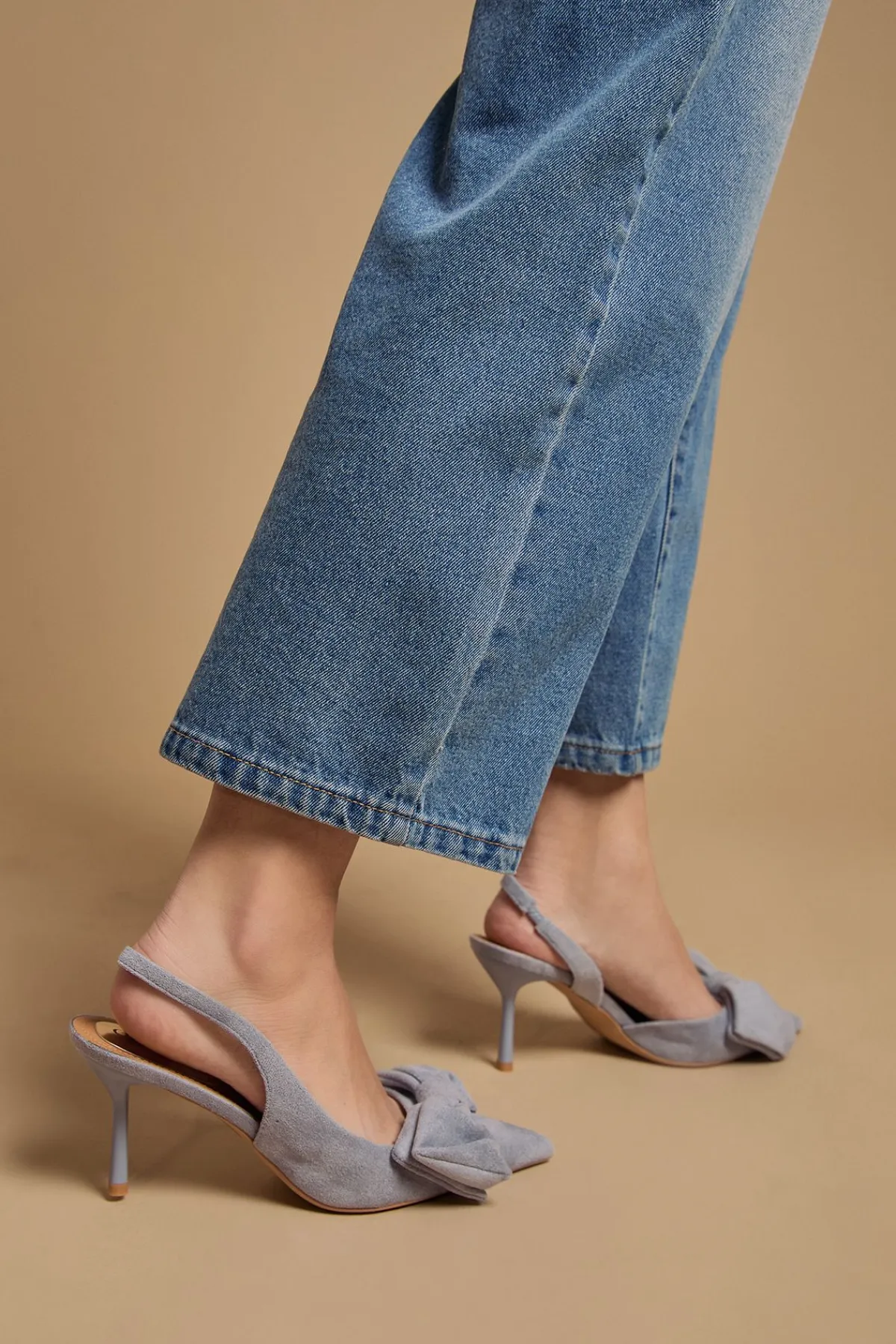 Oasis Escarpins À Bride Arrière Rose En Synthétique Avec Nœud Et Talon Aiguille Haut< Chaussures À Talons|Escarpins