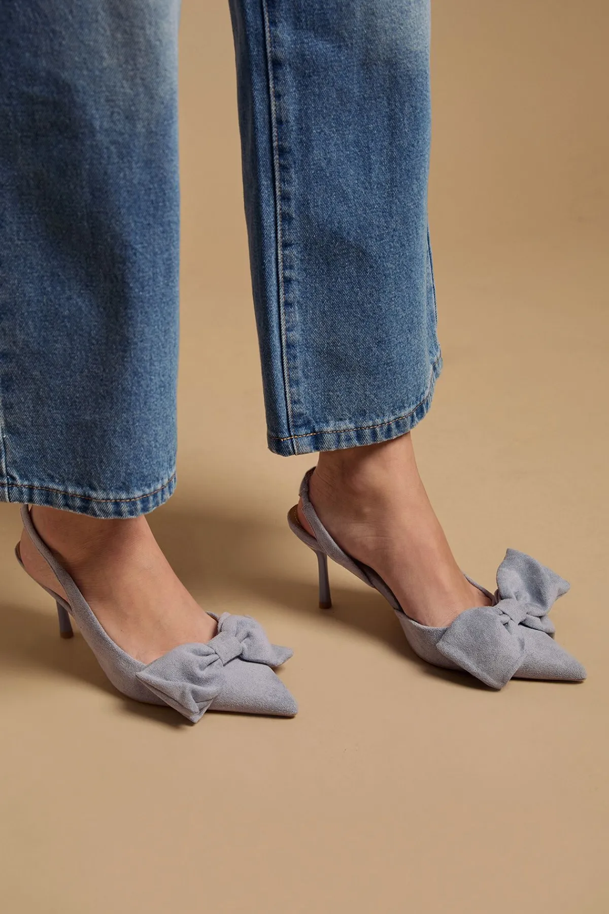 Oasis Escarpins À Bride Arrière Rose En Synthétique Avec Nœud Et Talon Aiguille Haut< Chaussures À Talons|Escarpins