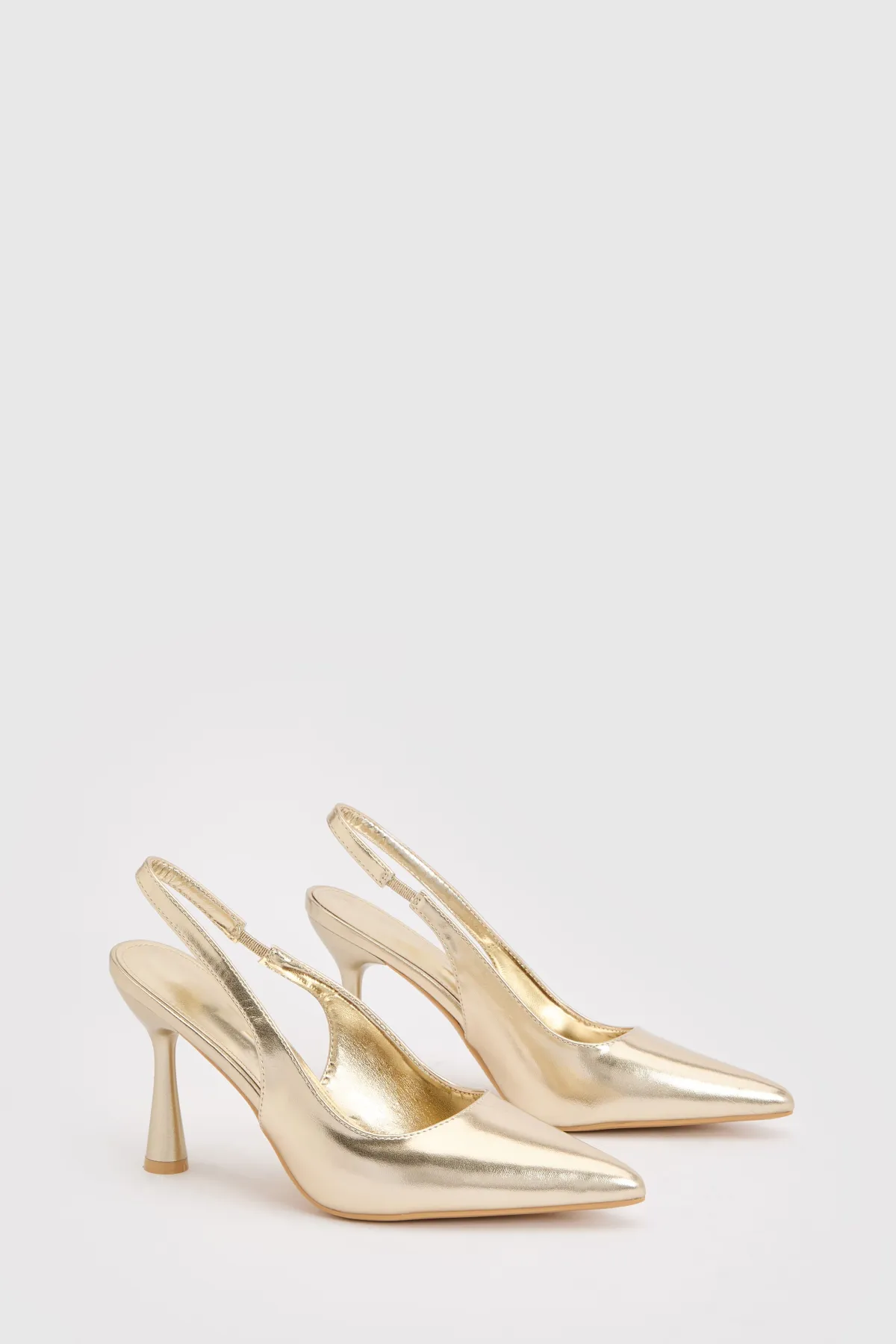 boohoo Escarpins À Bride Arrière À Talon Évasé Métallisé< Chaussures Festives|Chaussures À Talons