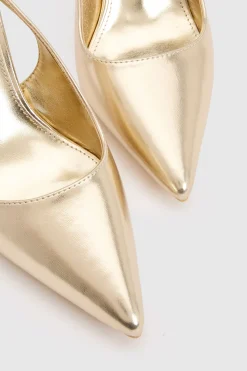 boohoo Escarpins À Bride Arrière À Talon Évasé Métallisé< Chaussures Festives|Chaussures À Talons