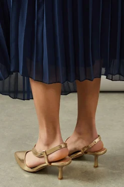 Wallis Escarpins à Bride Asymétrique Evelyn Coupe Large avec Petit Talon< Chaussures À Talons|Chaussures Dorées