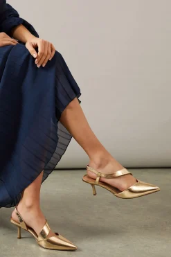 Wallis Escarpins à Bride Asymétrique Evelyn Coupe Large avec Petit Talon< Chaussures À Talons|Chaussures Dorées