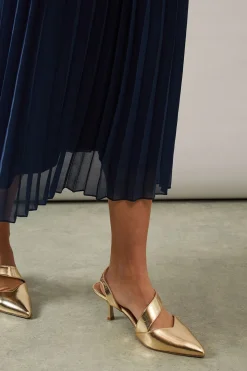 Wallis Escarpins à Bride Asymétrique Evelyn Coupe Large avec Petit Talon< Chaussures À Talons|Chaussures Dorées