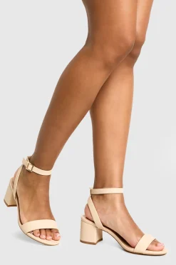 boohoo Escarpins à Bride Cheville Talon Bloc Bas Coupe Large< Chaussures Festives|Chaussures À Talons