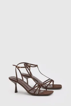 Escarpins À Brides Et Détail Nœud Avec Barre En T En Synthétique Coupe Large