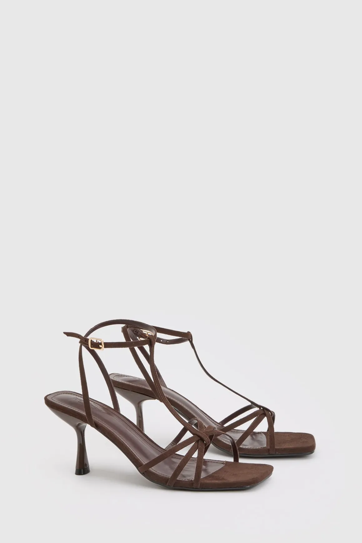 Escarpins À Brides Et Détail Nœud Avec Barre En T En Synthétique Coupe Large