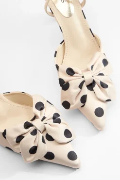 Oasis Escarpins Chantel À Bride Arrière En Satin À Pois Avec Nœud Décoratif< Chaussures À Talons|Pois
