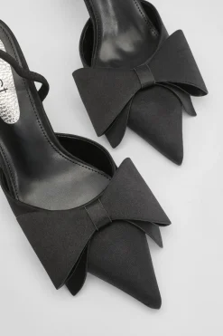 Escarpins Charlotte À Bride Arrière Et Talon Avec Détail Nœud En Satin