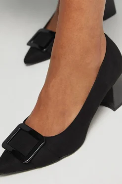 Wallis Escarpins Danny Coupe Large à Talon Bloc Moyen en synthétique avec Boucle Recouverte< Chaussures À Talons|Escarpins