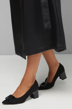 Wallis Escarpins Danny Coupe Large à Talon Bloc Moyen en synthétique avec Boucle Recouverte< Chaussures À Talons|Escarpins
