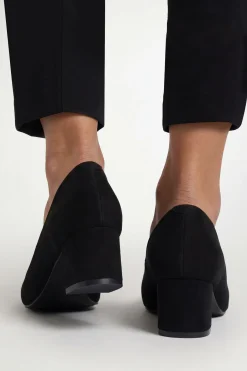 Escarpins Danny En Synthétique À Bout Carré Avec Boucle Recouverte Et Talon Bloc Moyen