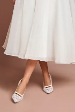 Coast Escarpins de Mariée Alexis à Bride Arrière avec Détail Nœud en Dentelle et Talon Aiguille< Chaussures À Talons|Satin Et Dentelle