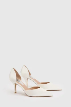 Coast Escarpins De Mariée Nate En Satin À Deux Brides Talon Aiguille Moyen Bout Pointu< Chaussures À Talons|Satin Et Dentelle