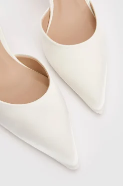 Coast Escarpins De Mariée Nate En Satin À Deux Brides Talon Aiguille Moyen Bout Pointu< Chaussures À Talons|Satin Et Dentelle