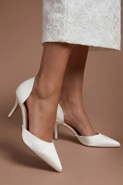 Coast Escarpins De Mariée Nate En Satin À Deux Brides Talon Aiguille Moyen Bout Pointu< Chaussures À Talons|Satin Et Dentelle