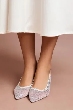 Coast Escarpins de Mariée Sara en Maille avec Strass et Talon Chaton à Bride Arrière< Chaussures À Talons|Chaussures De Mariage