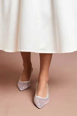 Coast Escarpins de Mariée Sara en Maille avec Strass et Talon Chaton à Bride Arrière< Chaussures À Talons|Chaussures De Mariage