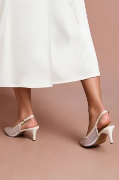 Coast Escarpins de Mariée Sara en Maille avec Strass et Talon Chaton à Bride Arrière< Chaussures À Talons|Chaussures De Mariage