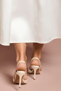 Coast Escarpins de Mariée Selene en Satin à Bride Arrière avec Ornements de Perles et Talon Haut< Chaussures À Talons|Satin Et Dentelle