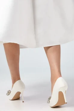 Coast Escarpins de Mariée Tania Coupe Large en Satin avec Nœud Orné et Talon Aiguille< Chaussures À Talons|Satin Et Dentelle