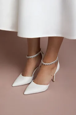 Coast Escarpins de Mariée Tatiana Coupe Large en synthétiquecuir avec Bracelet de Cheville Orné de Bijoux et Talon Aiguille Haut< Chaussures À Talons|Chaussures De Mariage