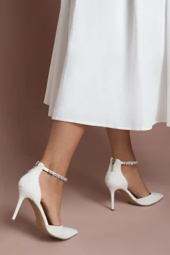 Coast Escarpins de Mariée Tatiana Coupe Large en synthétiquecuir avec Bracelet de Cheville Orné de Bijoux et Talon Aiguille Haut< Chaussures À Talons|Chaussures De Mariage