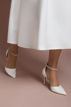 Coast Escarpins de Mariée Tatiana Coupe Large en synthétiquecuir avec Bracelet de Cheville Orné de Bijoux et Talon Aiguille Haut< Chaussures À Talons|Chaussures De Mariage