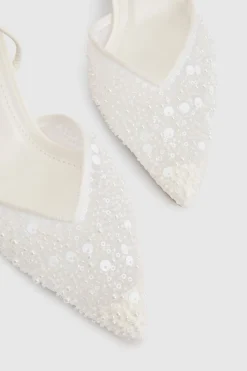 Escarpins De Mariée Trinnie En Synthétiquecuir À Maille Pailletée Et Talon Aiguille Moyen