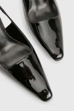 Escarpins de ville slingback à talon aiguille dorés