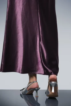 Oasis Escarpins Dora à Bride Arrière avec Nœud en Cuir Métallisé Synthétique et Talon Stiletto Moyen< Chaussures Festives|Chaussures À Talons