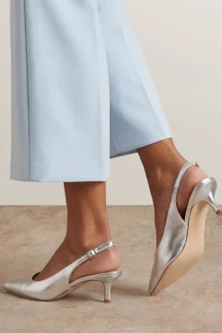 Escarpins Jess À Bride Arrière En Synthétiquecuir Métallisé À Petit Talon